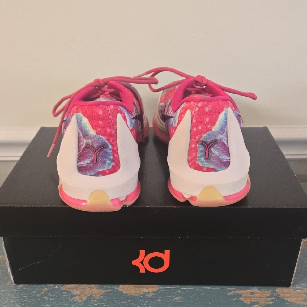 Nike KD 8 "Aunt Pearl" Pink and Purple Floral Basketball Sneakers - Picture 5 of 10